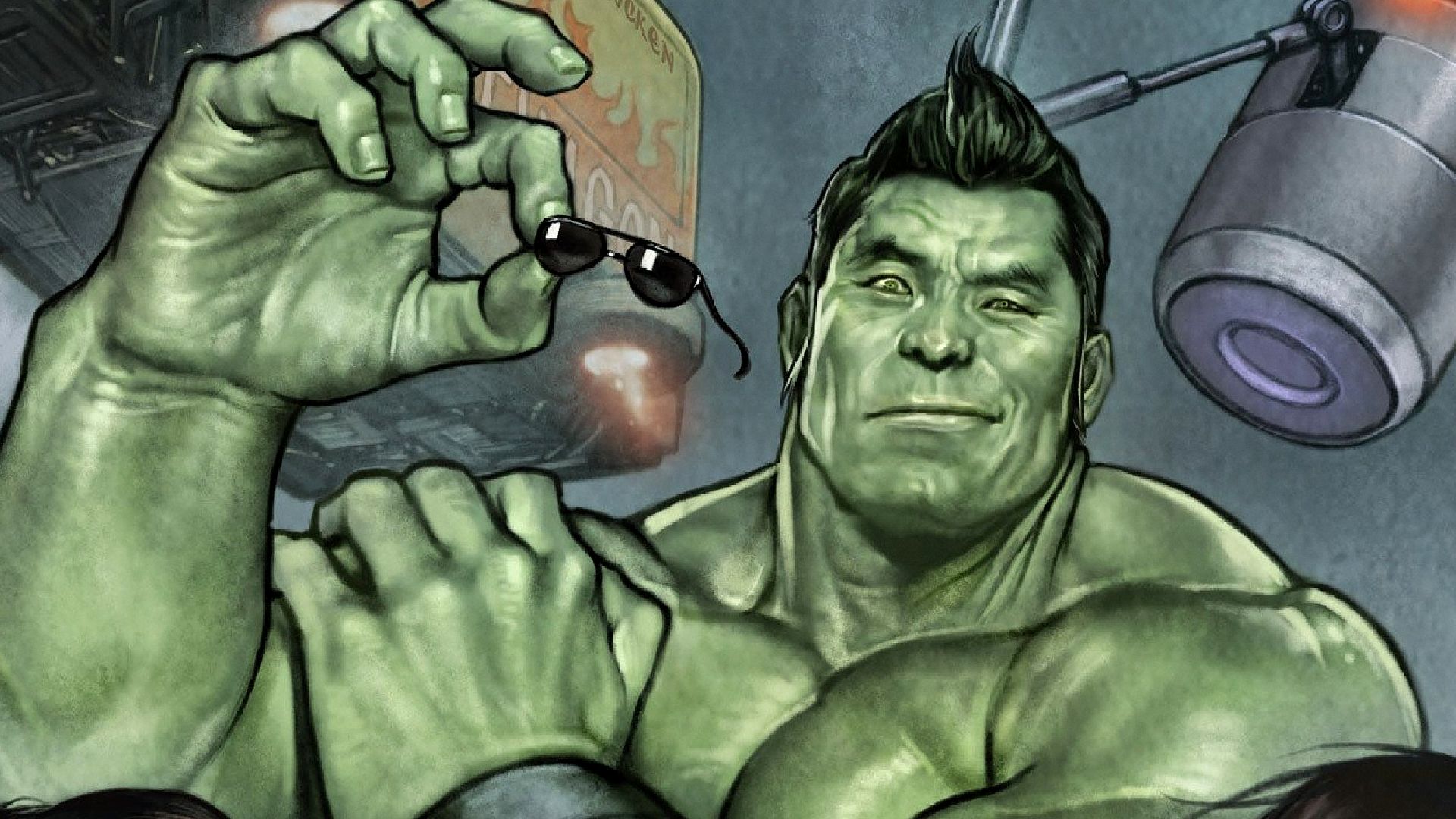 Amadeus Cho with sunglasses in The Totally Awesome Hulk