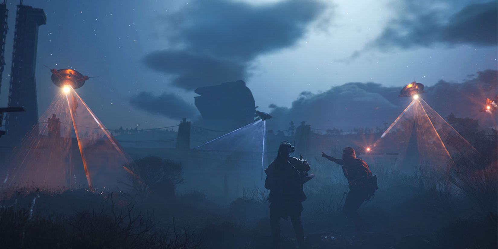 ARC Raiders players fighting at night