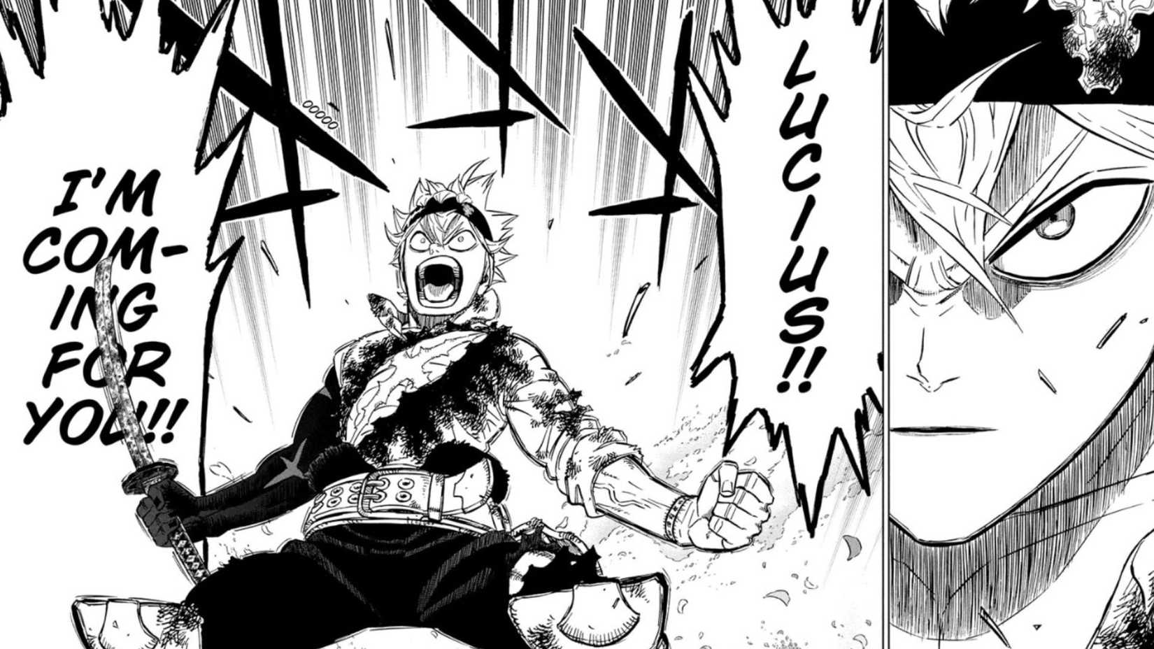 Asta schreit Lucius in Black Clover an