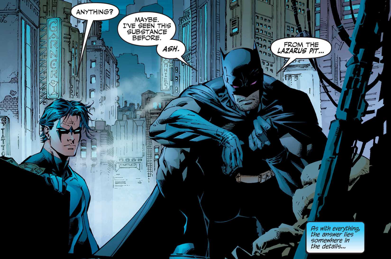 Batman and Nightwing in HUSH Comic Art Crime Scene