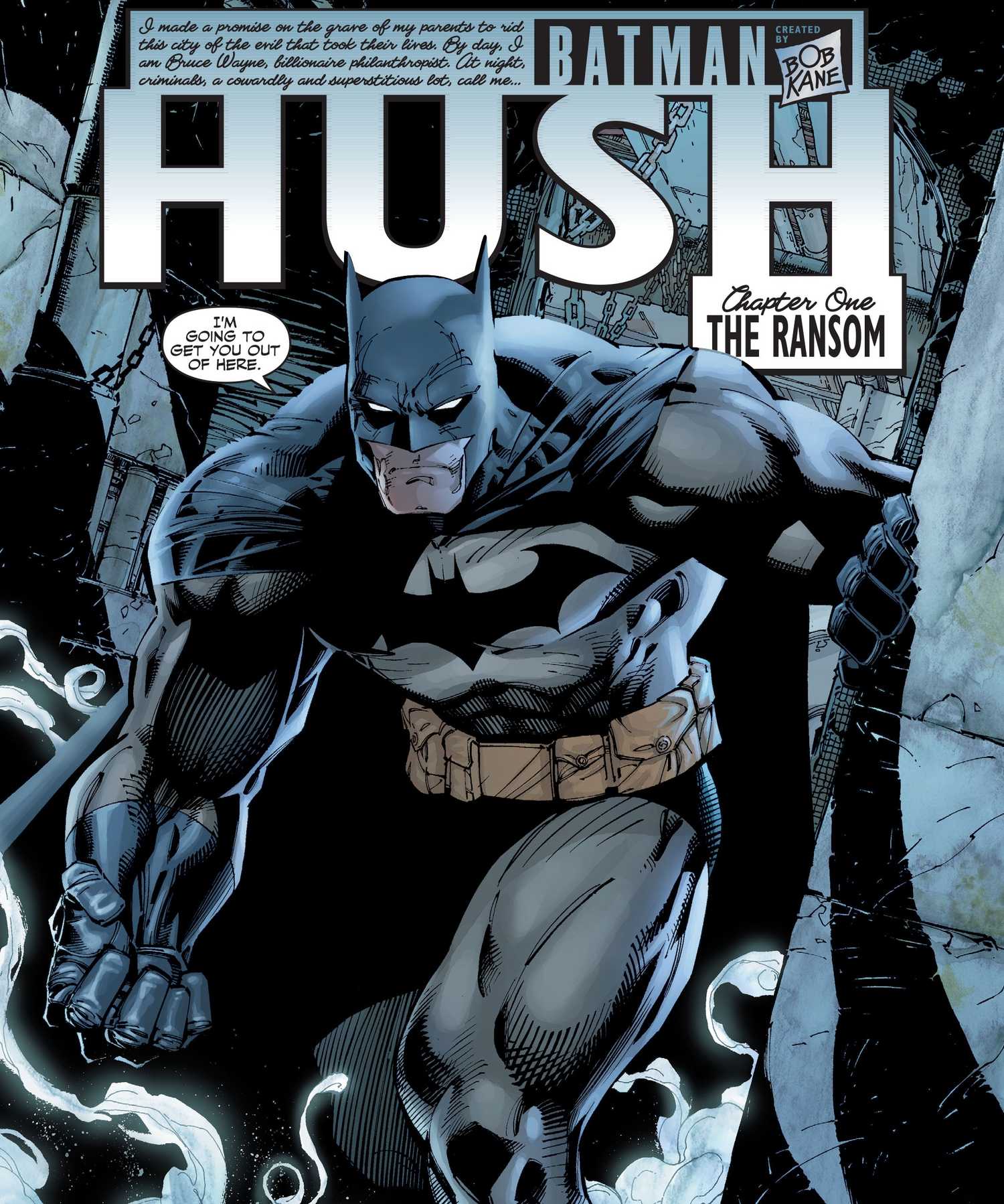 Batman First Appearance Art in HUSH Comic Story