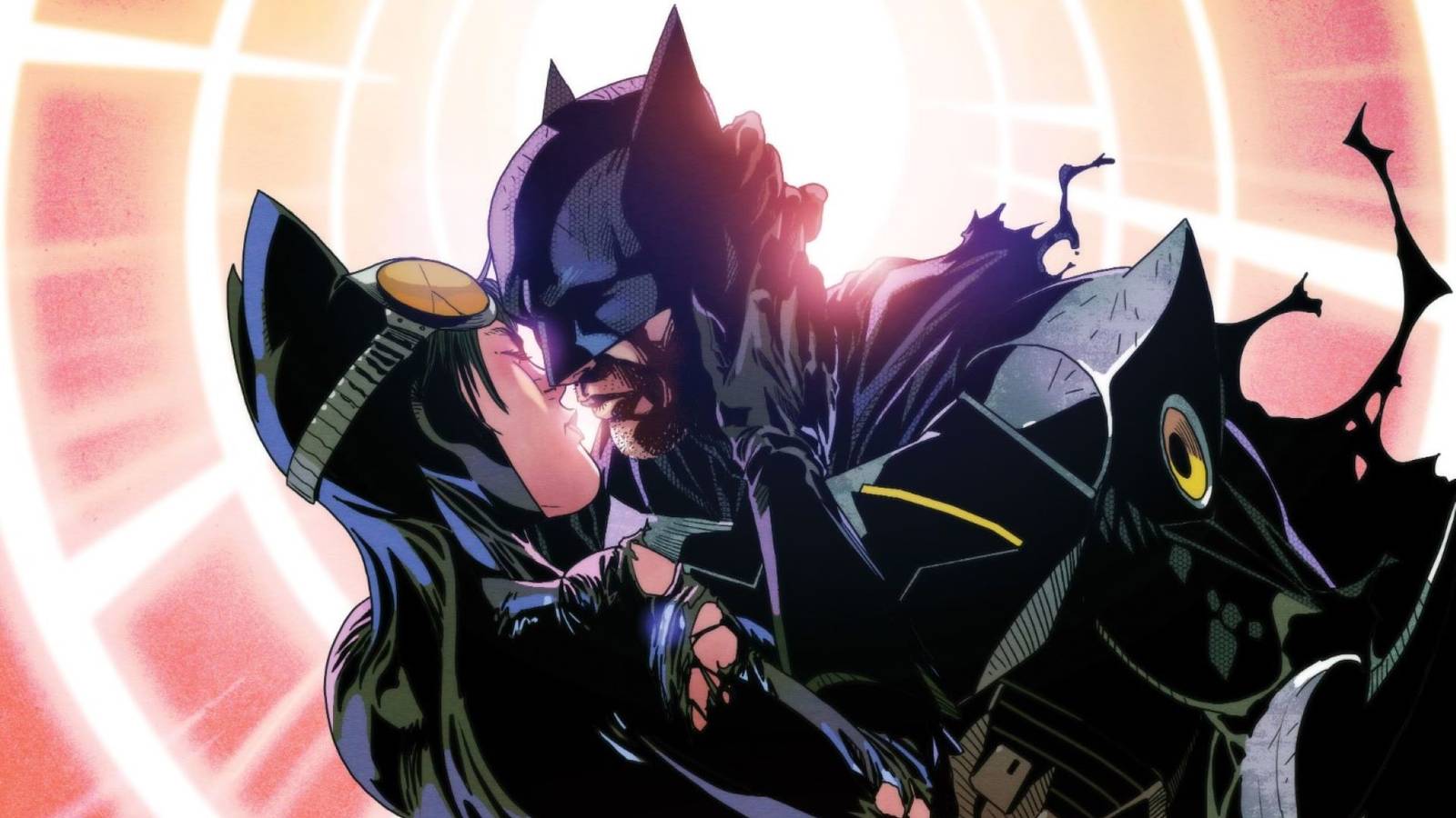 Batman kissing catwoman