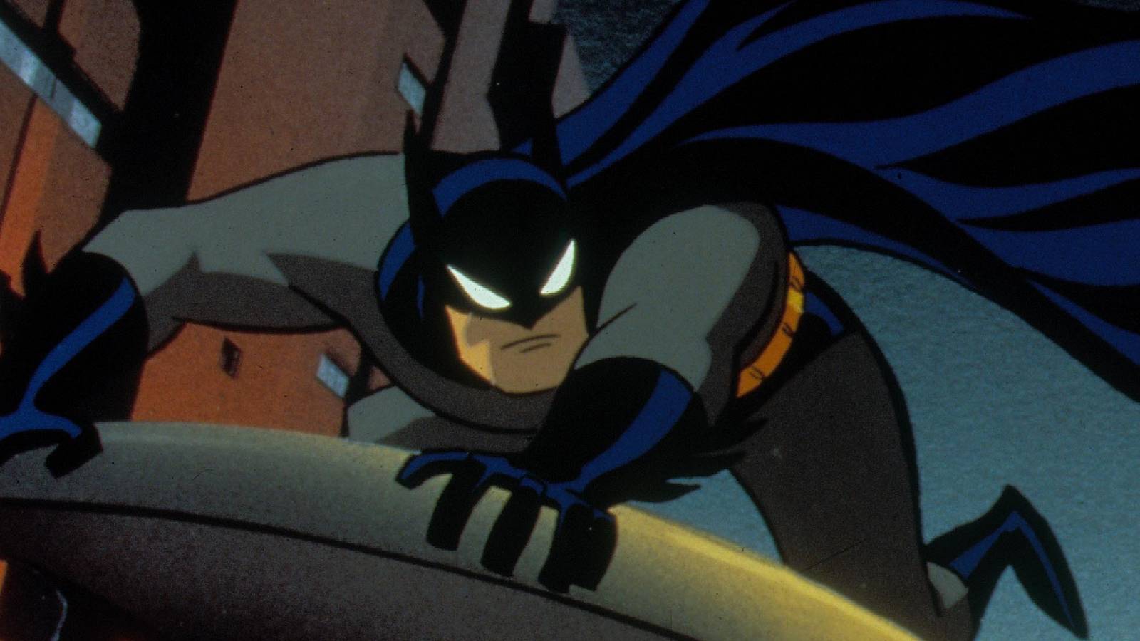 Batman on top of a car in Batman The Aniamted Series