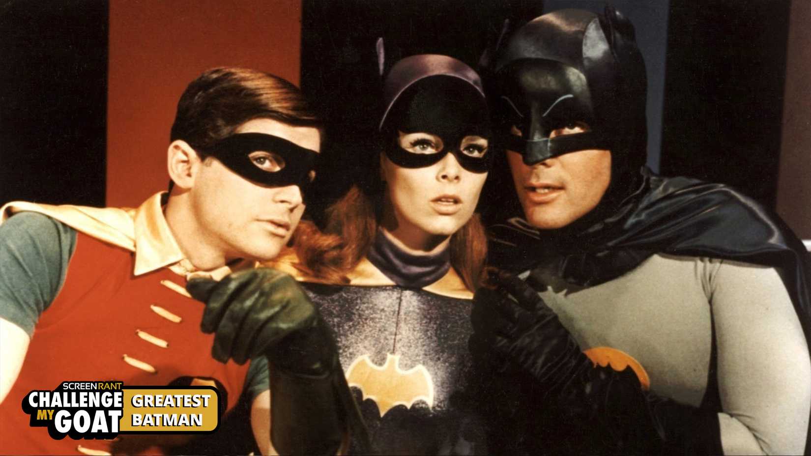 Robin, Batgirl e Batman na série dos anos 60.