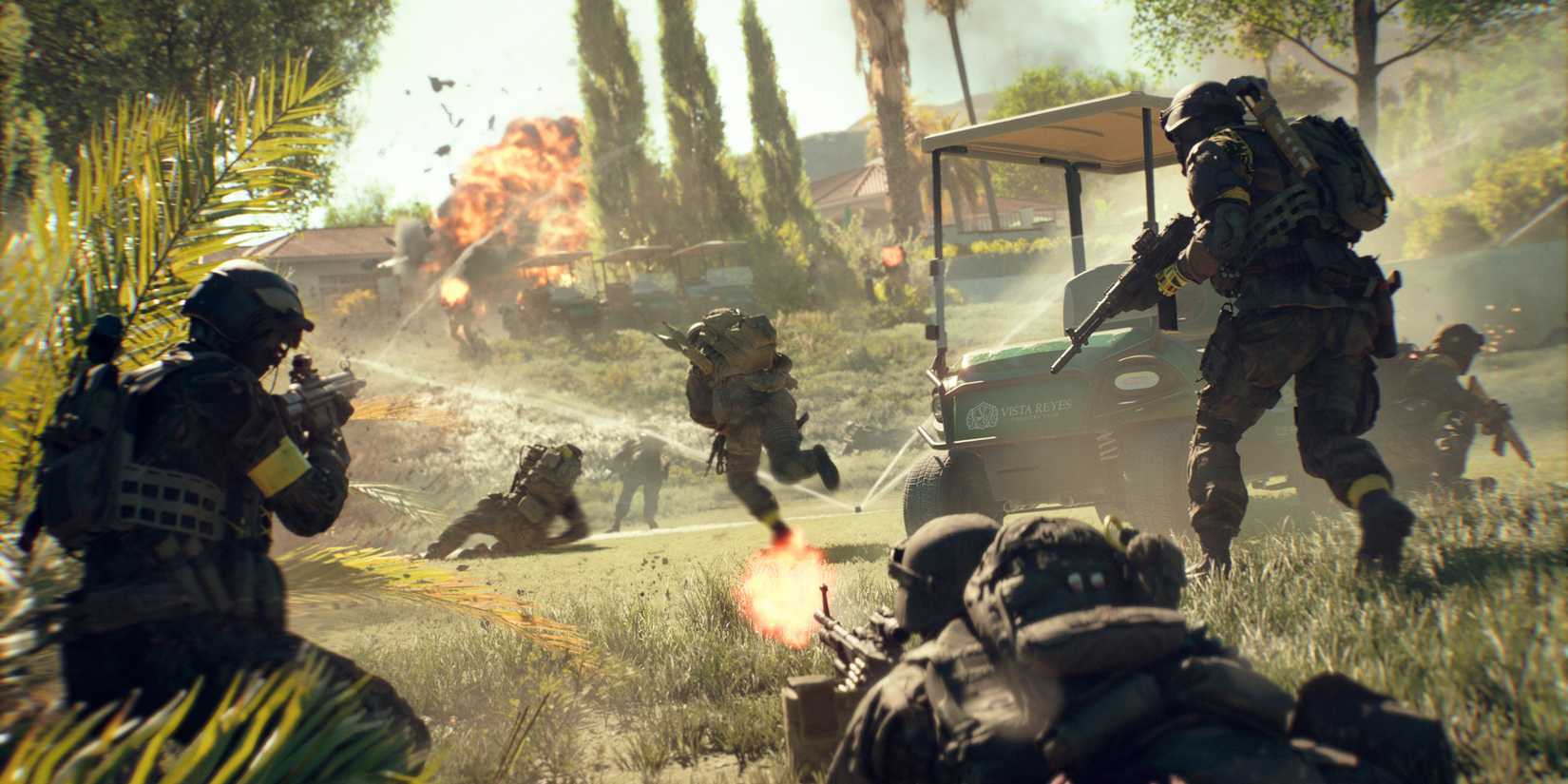 Battlefield 6 soldiers fighting on a golf course.