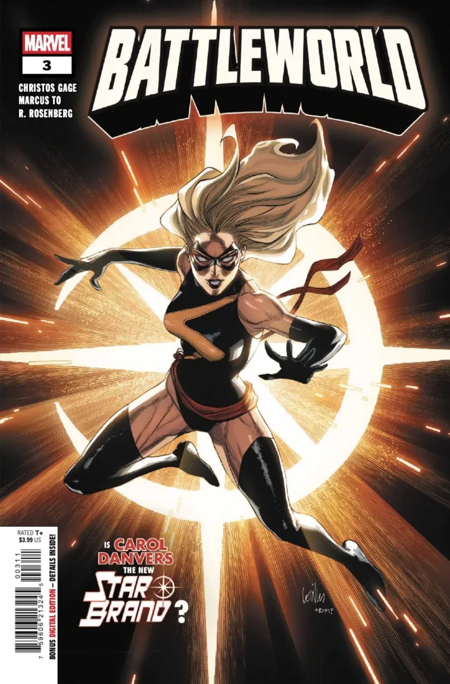 Battleworld #3 cover, Captain Marvel with the Star Brand