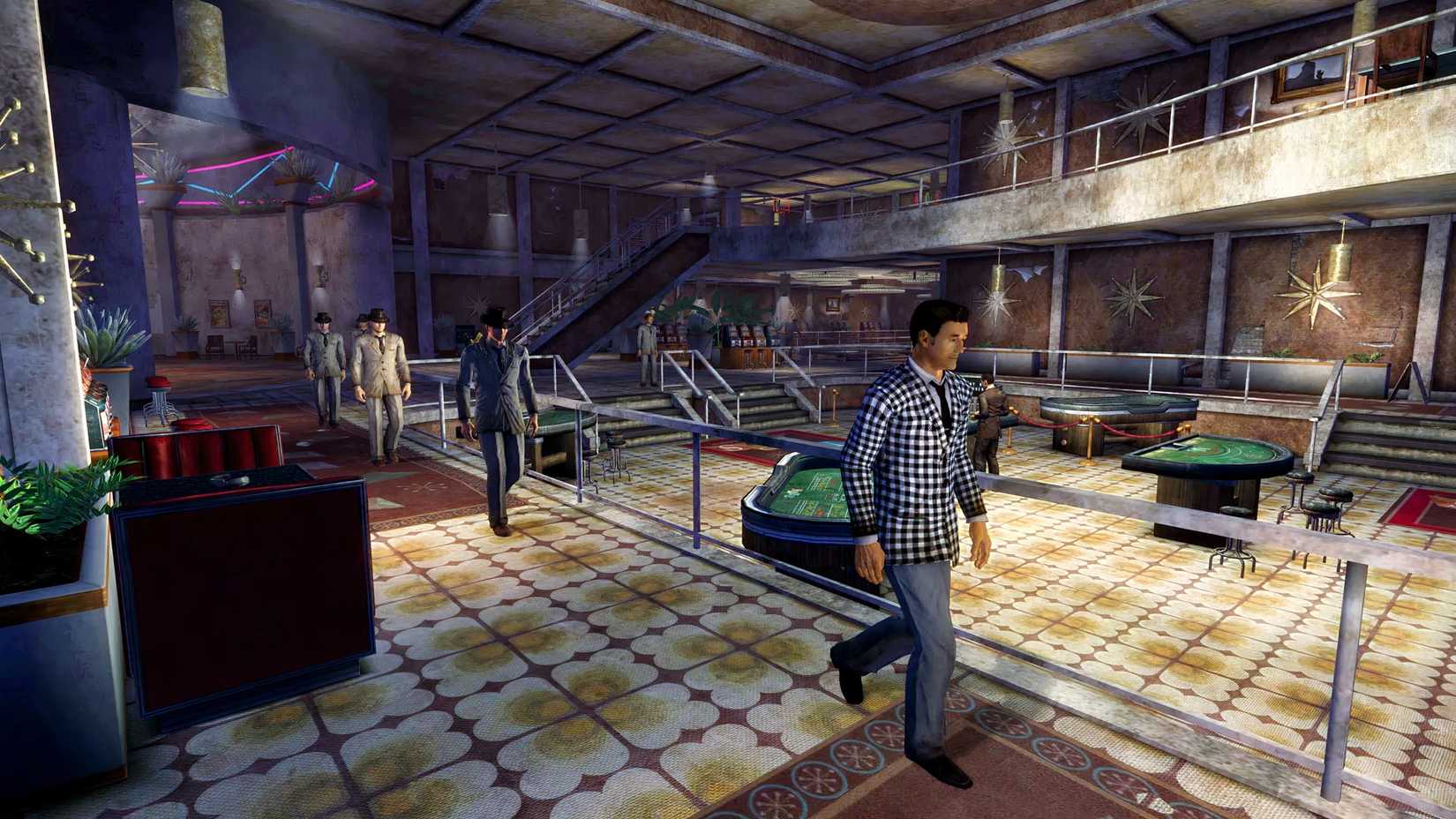 Benny e os Chairmen no cassino Tops em Fallout: New Vegas