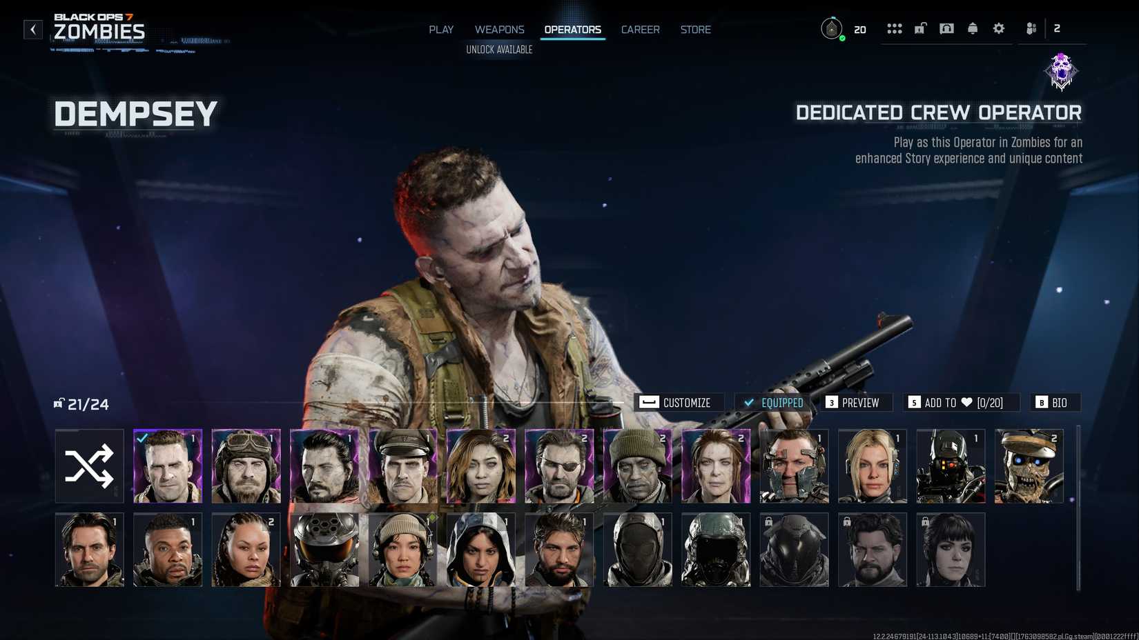 Black Ops 7 Character Select Zombie