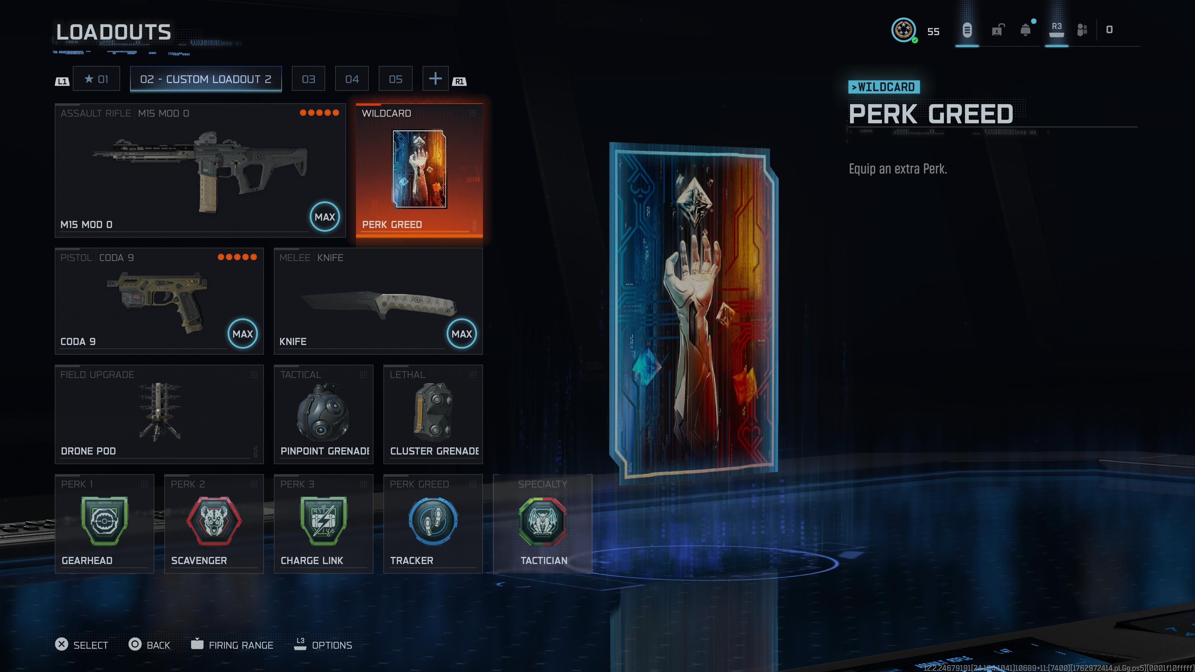 Perks configurati per M15 MOD 0