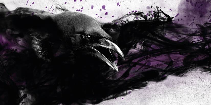 Capa do livro Blackwing mostra um corvo com asas roxas