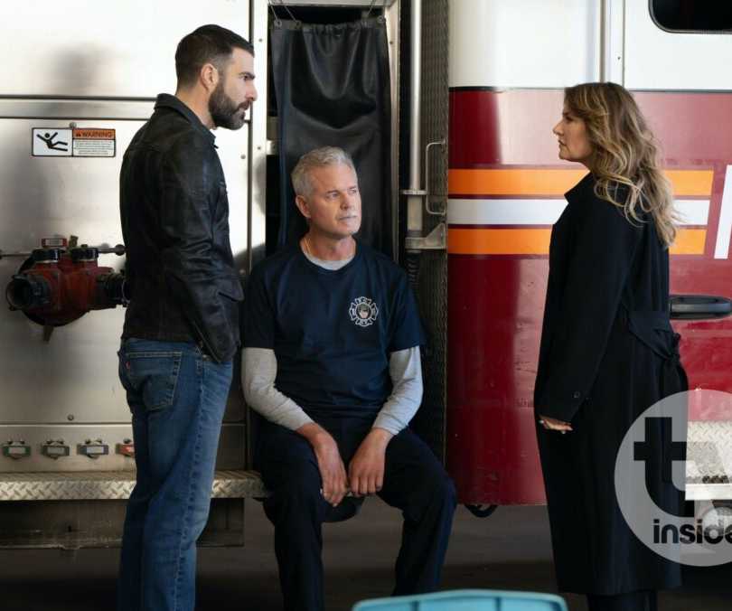 Brilliant Minds' Dr. Oliver Wolf (Zachary Quinto), Matthew (Eric Dane) and Alicia (Mädchen Amick)