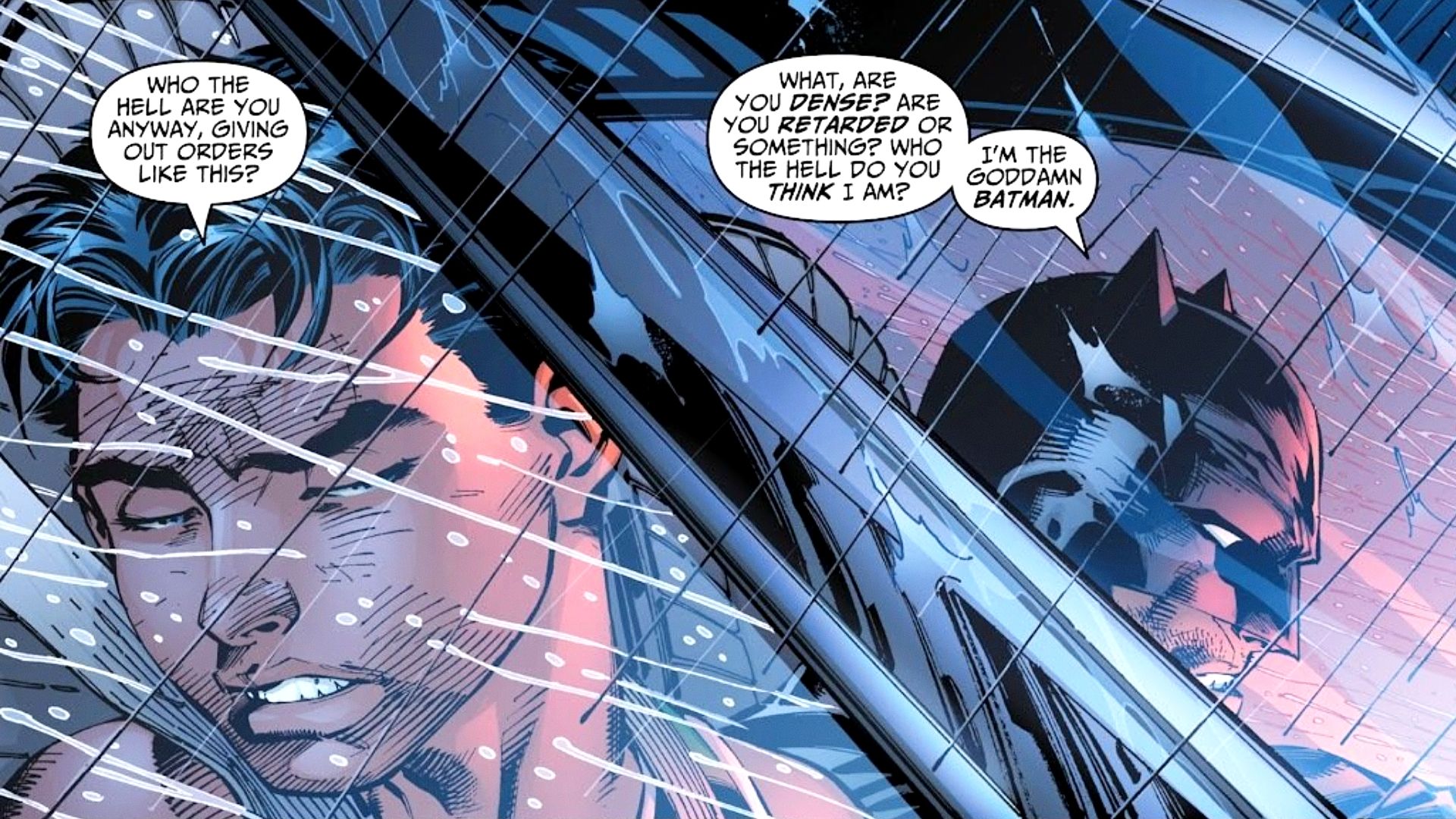Bruce Wayne insulta Dick Grayson nella Batmobile in All-Star Batman & Robin