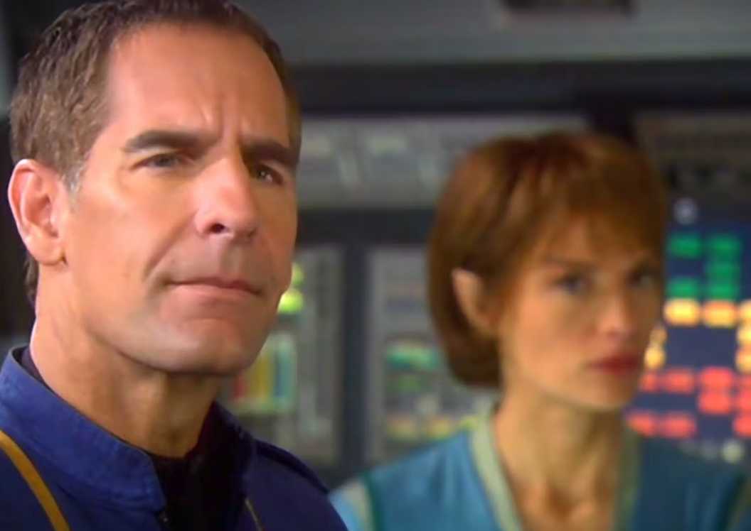 Captain Archer wincing in Star Trek Enterprose