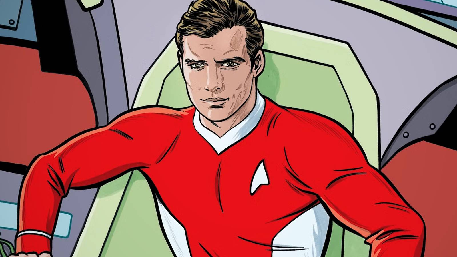 Captain Kirk in Red Star Trek Last Starship Uniform Comic Art