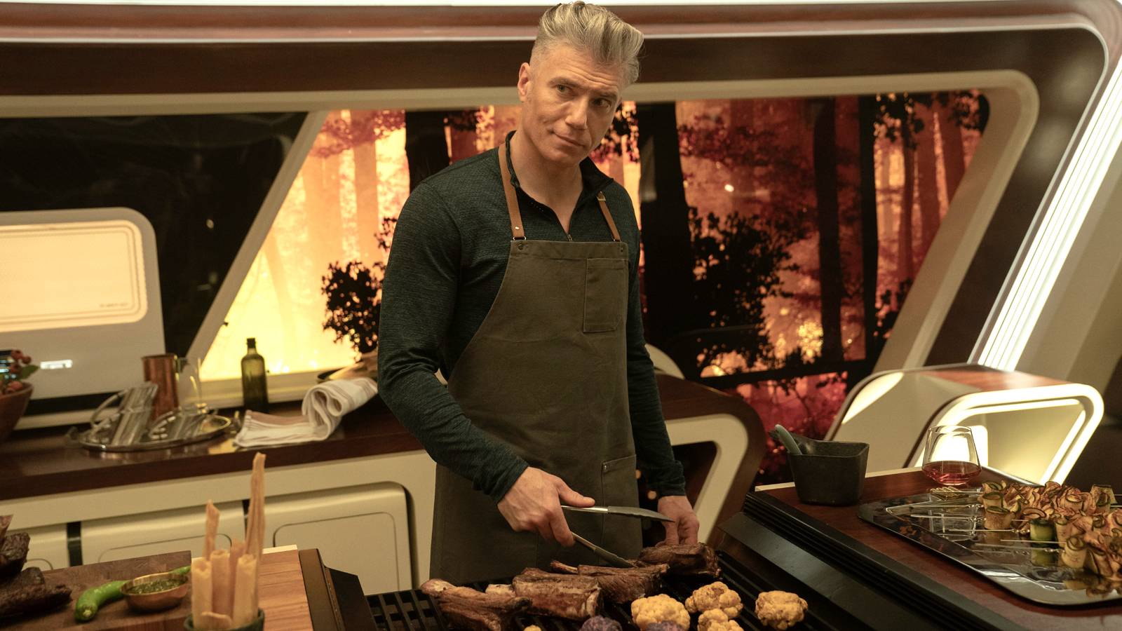 Captain Pike cooking
