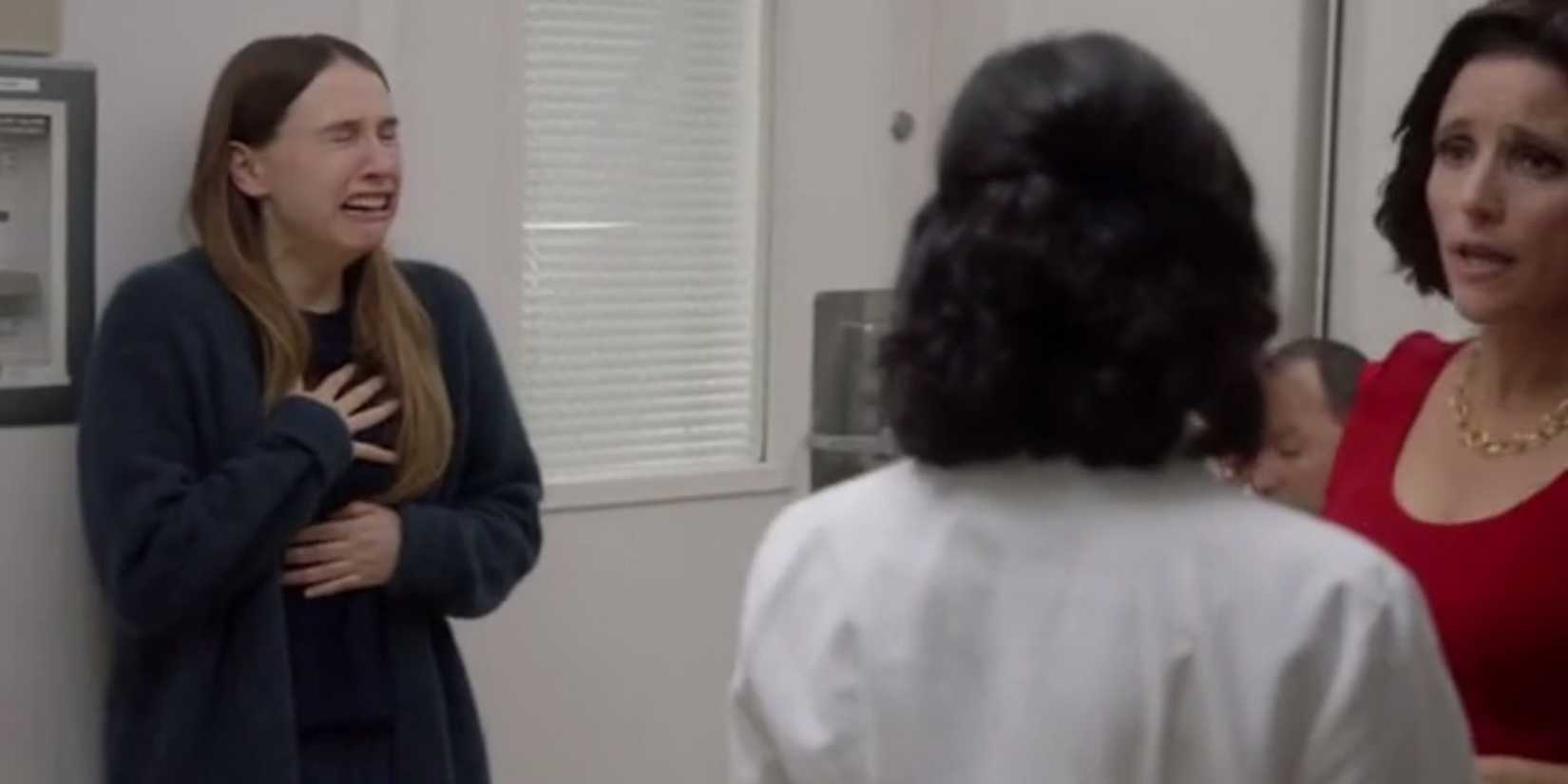 Catherine chorando histericamente em Veep