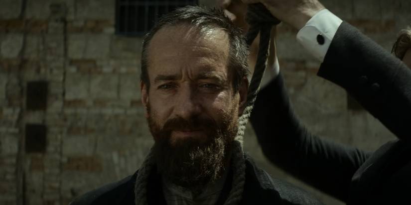 Charles Guiteau has a noose around his neck in Death by Lightning