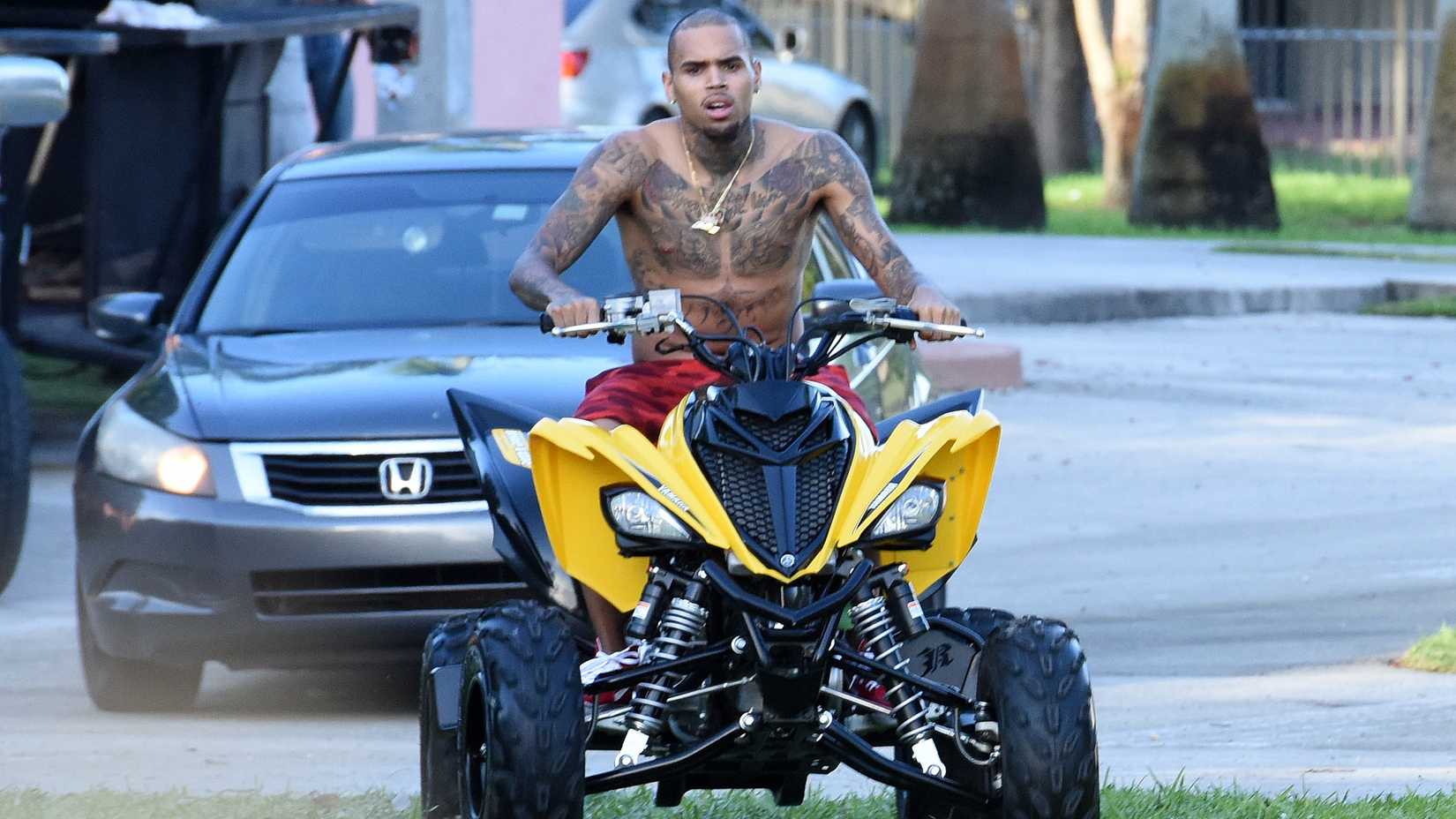 Chris Brown Shirtless Video Shoot