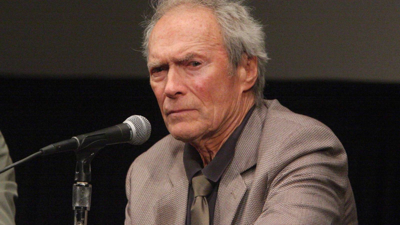 Clint Eastwood with a microphone