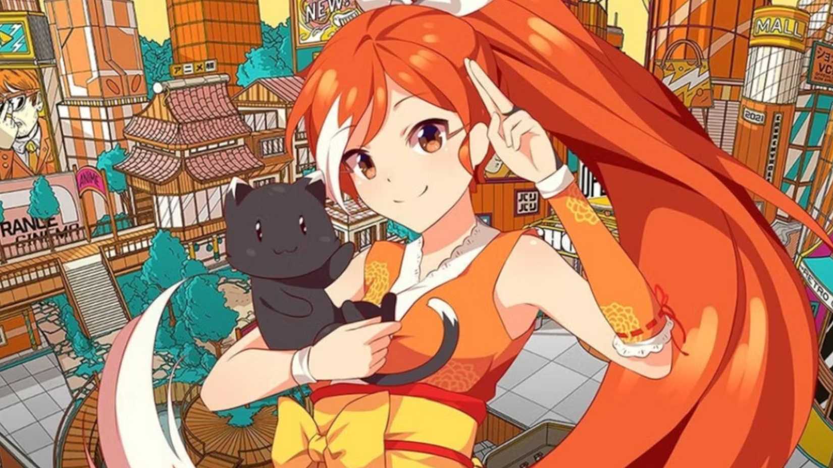 Crunchyroll's Hime Smiles While Holding a Cat