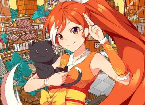 Crunchyroll's Hime Smiles While Holding a Cat