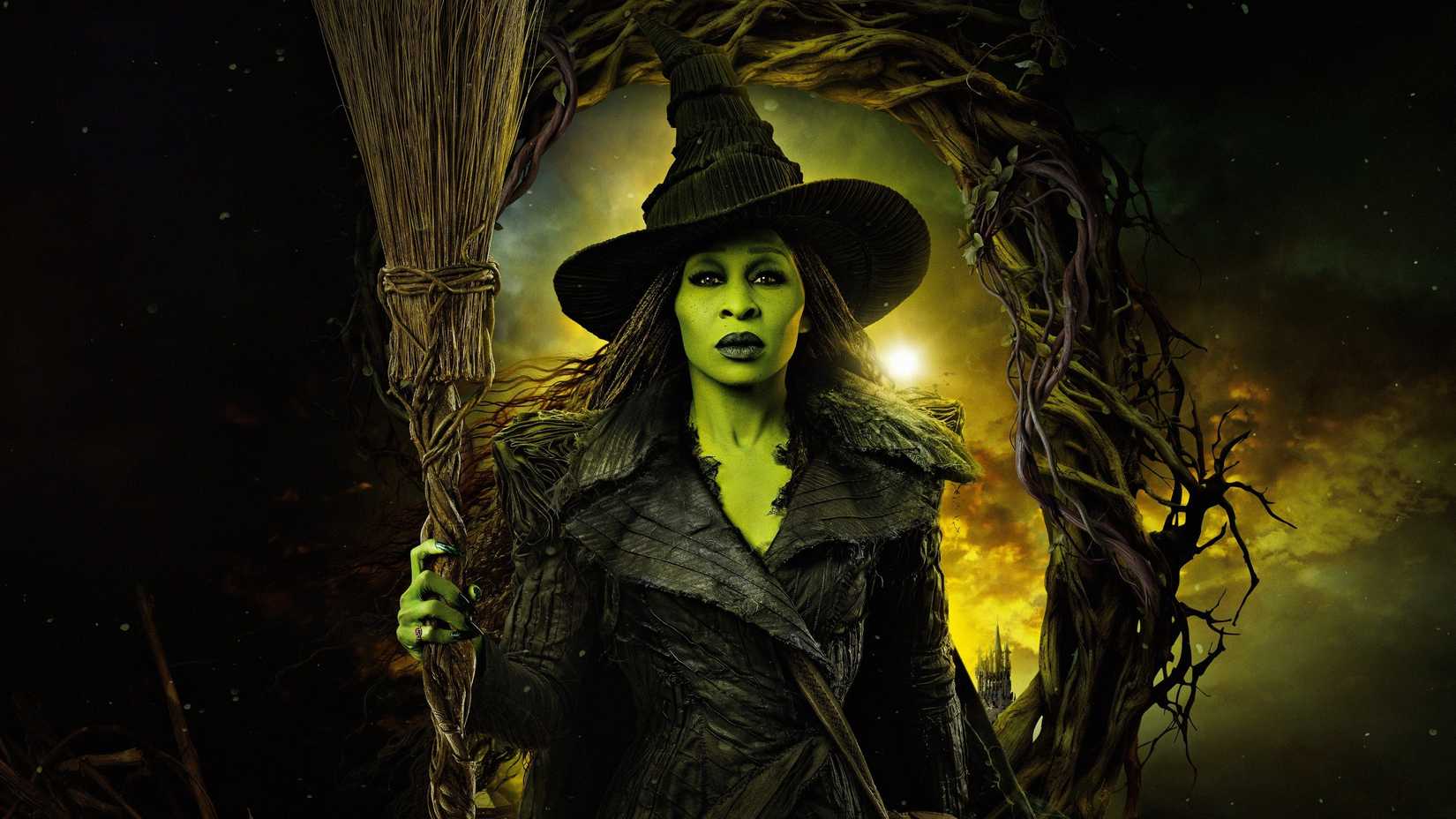 Cynthia Erivo como Elphaba no pôster de Wicked: For Good