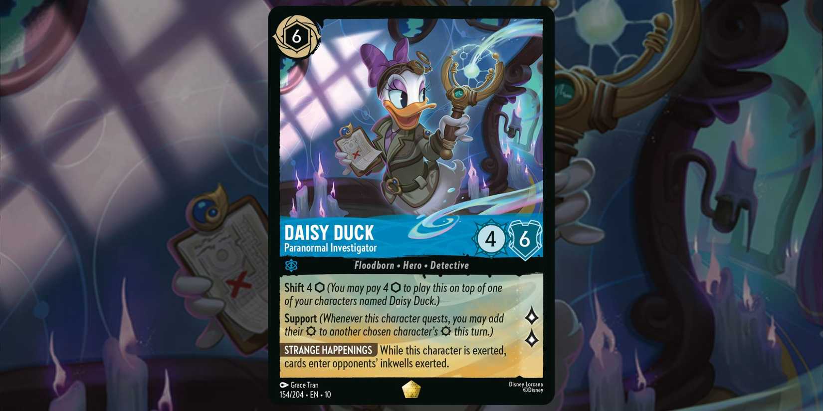 Daisy Duck Paranormal Investigator card 154 Disney Lorcana Whispers in the Well