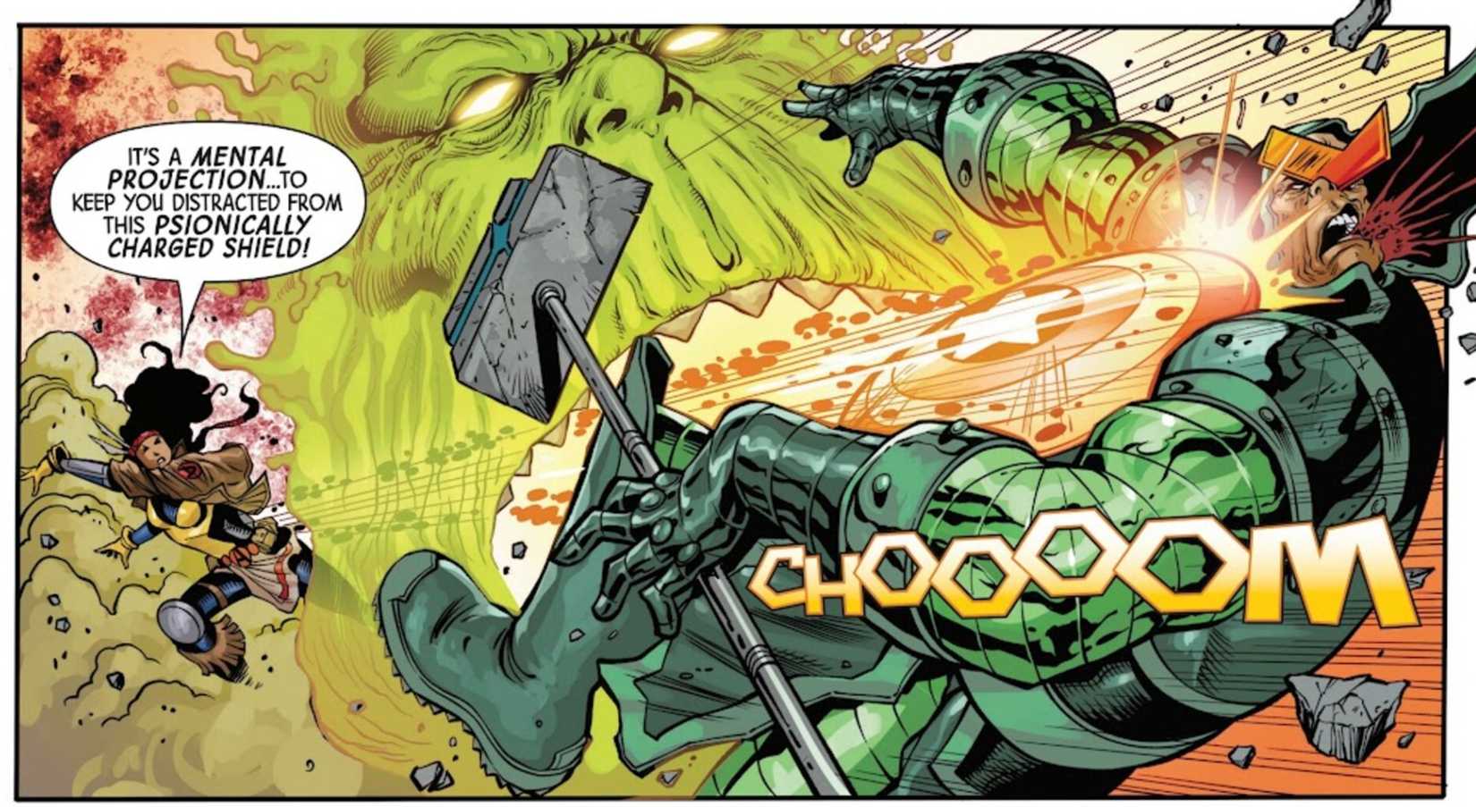 dani moonstar charges captain america's shield with psionic energy 2