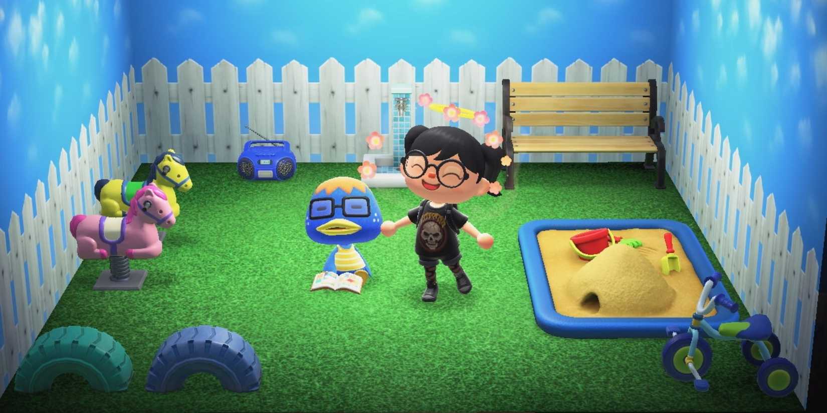 Derwin and a player character in Animal Crossing New Horizons