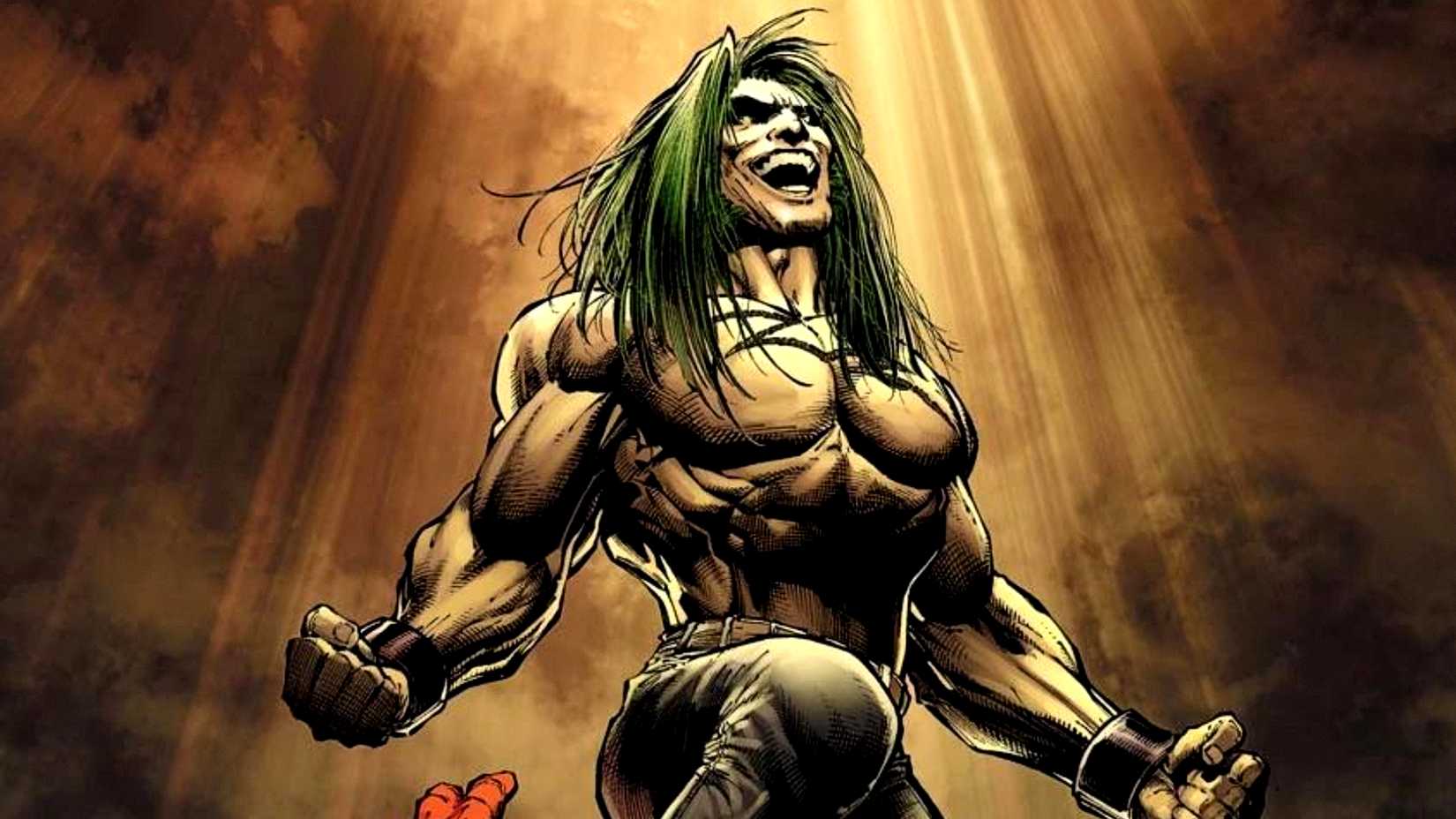 Doc Samson stands on other Hulks laughing and looking at the sun in Marvel Comics