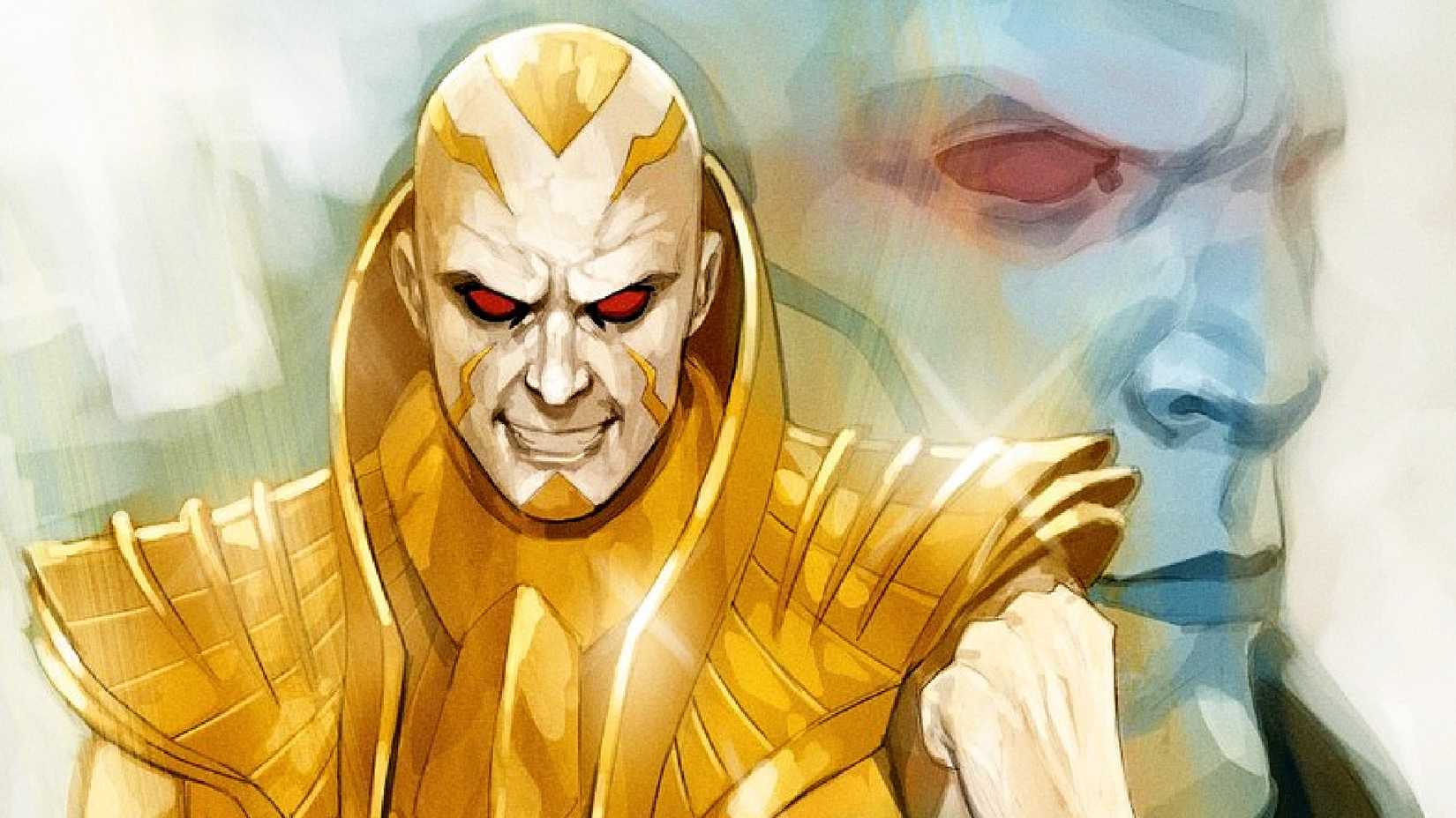 Doug Ramsey smiles wearing his villain attire next to Apocalypse in X-Men Age of Revelation cover