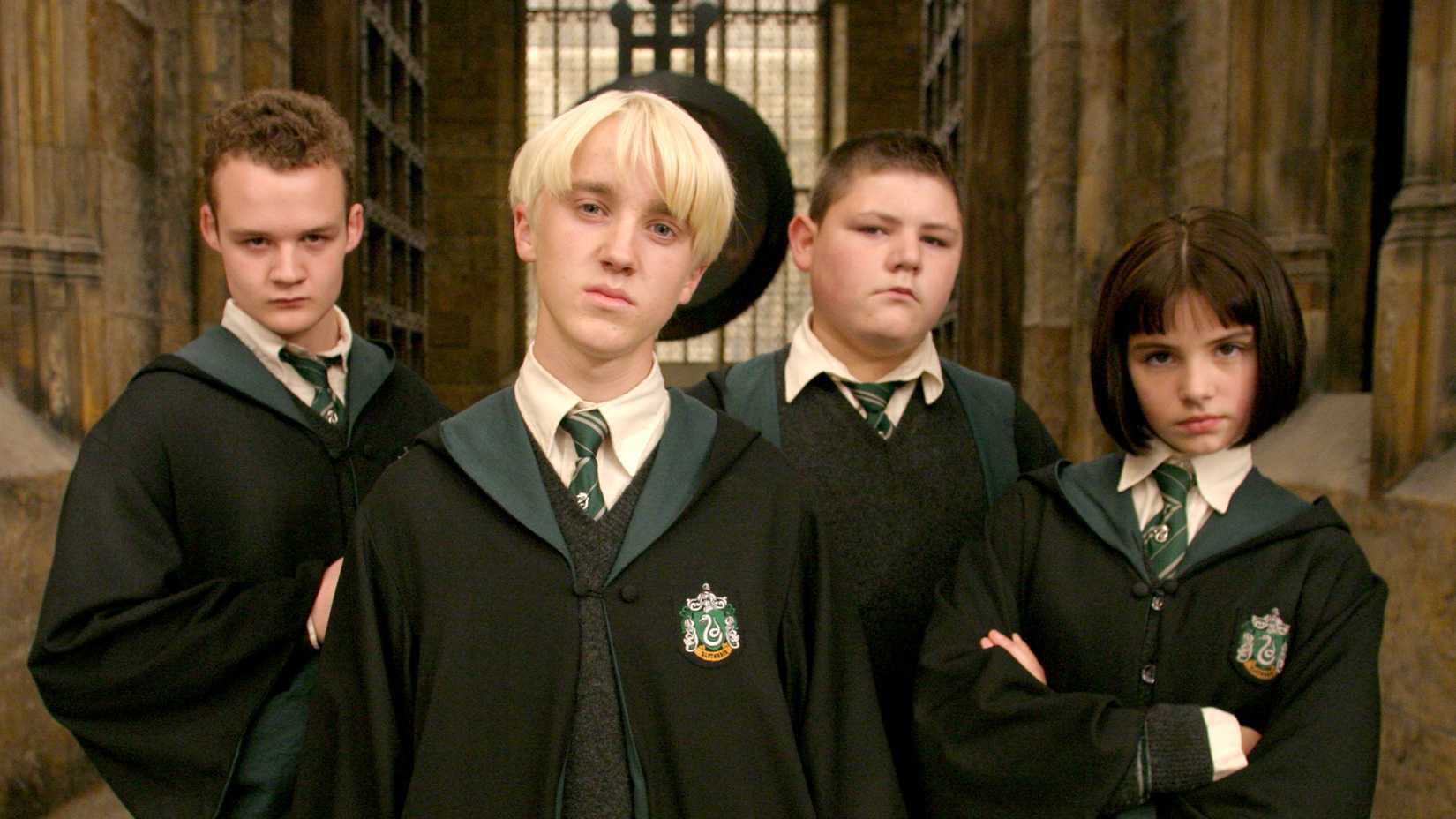 Draco Malfoy com outros Sonserinos em Harry Potter