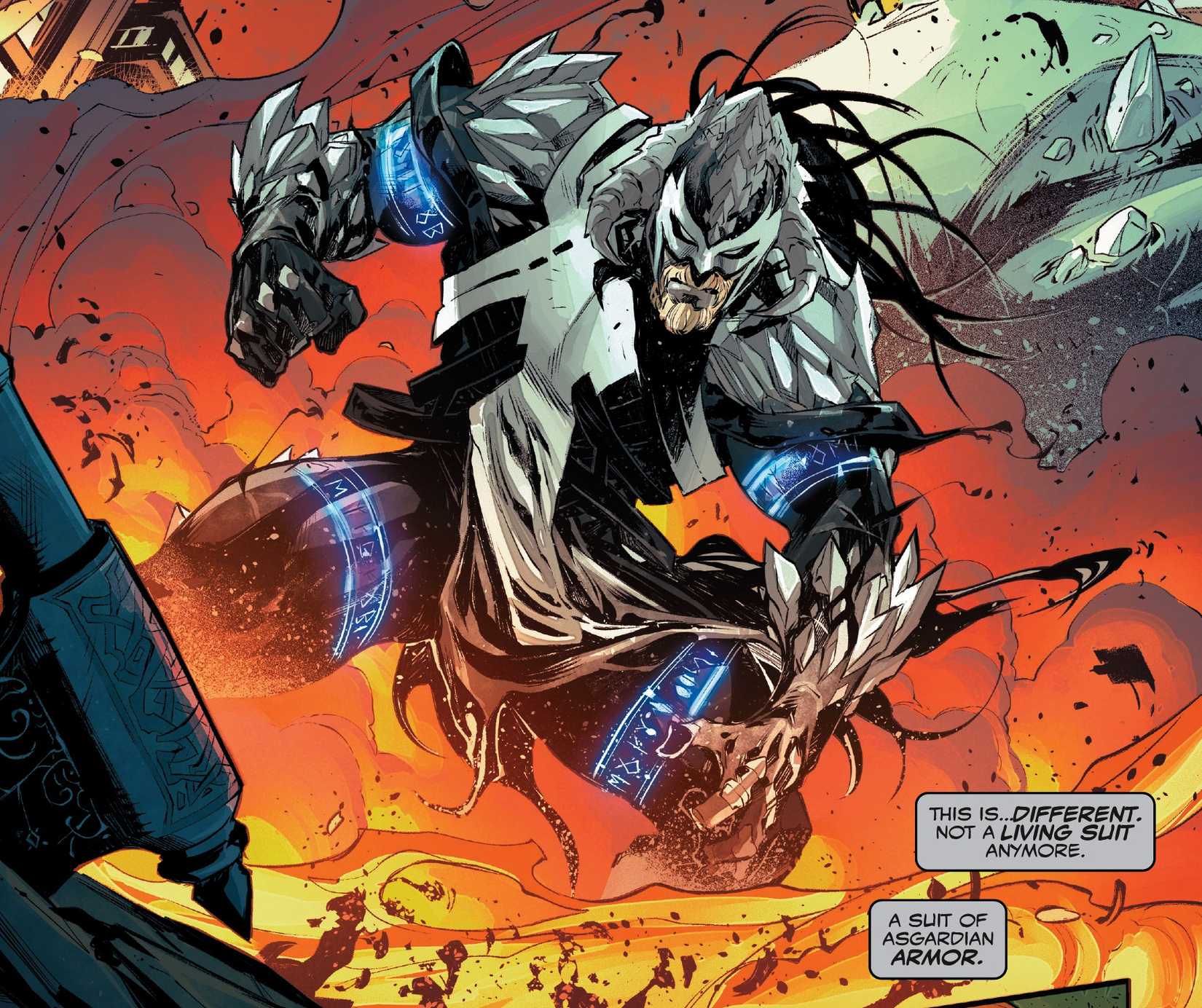 Eddie Brock in Asgardian Symbiote Armor in Marvel Comic Art