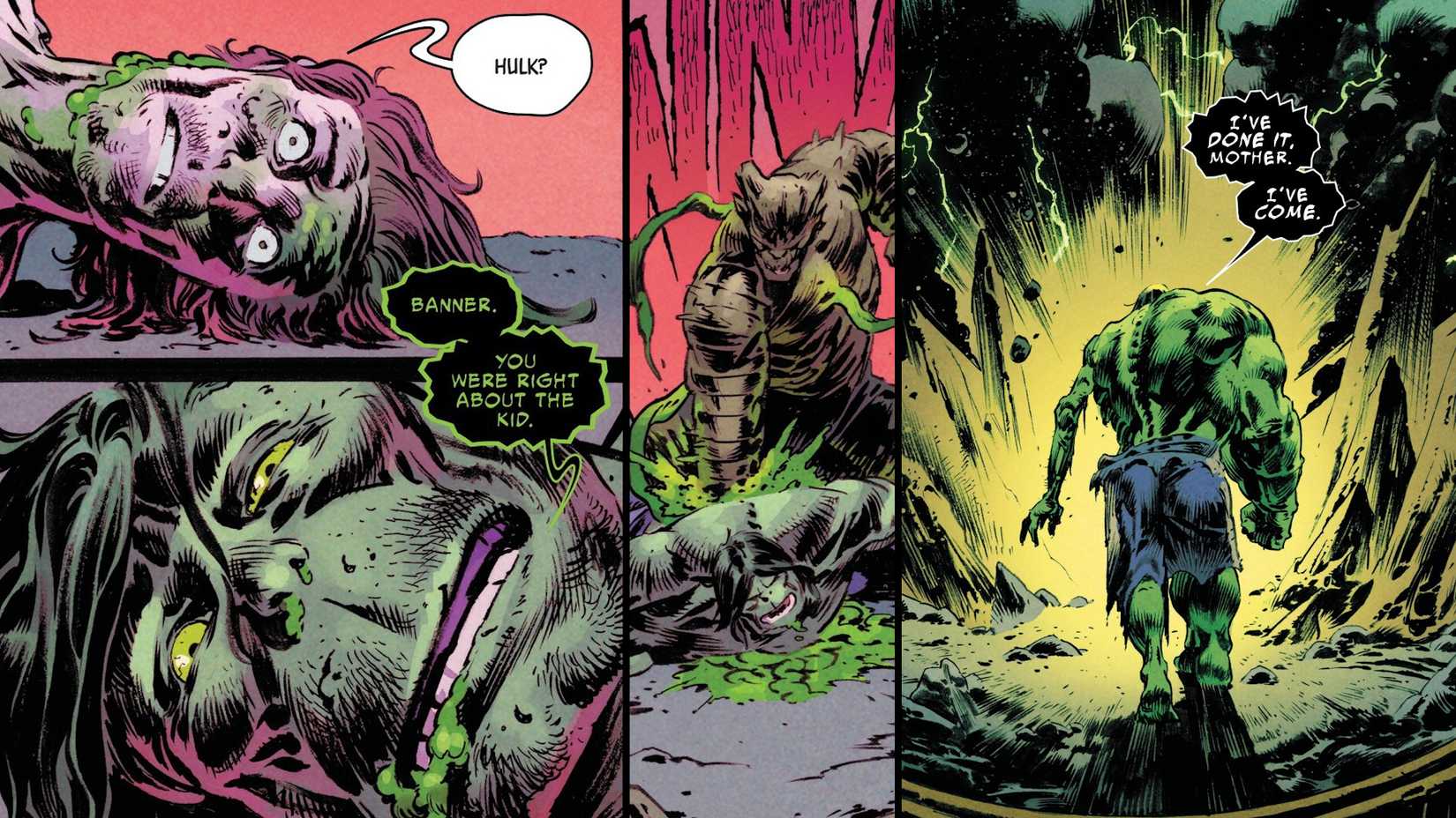 Eldest prende il controllo di Hulk in una scena del fumetto