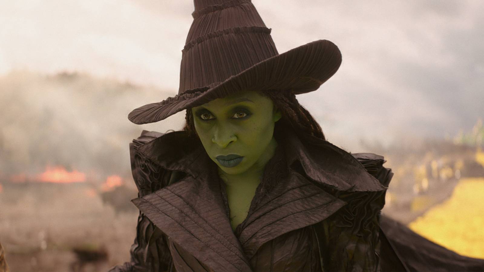 Elphaba looking off-screen in Wicked For Good trailer