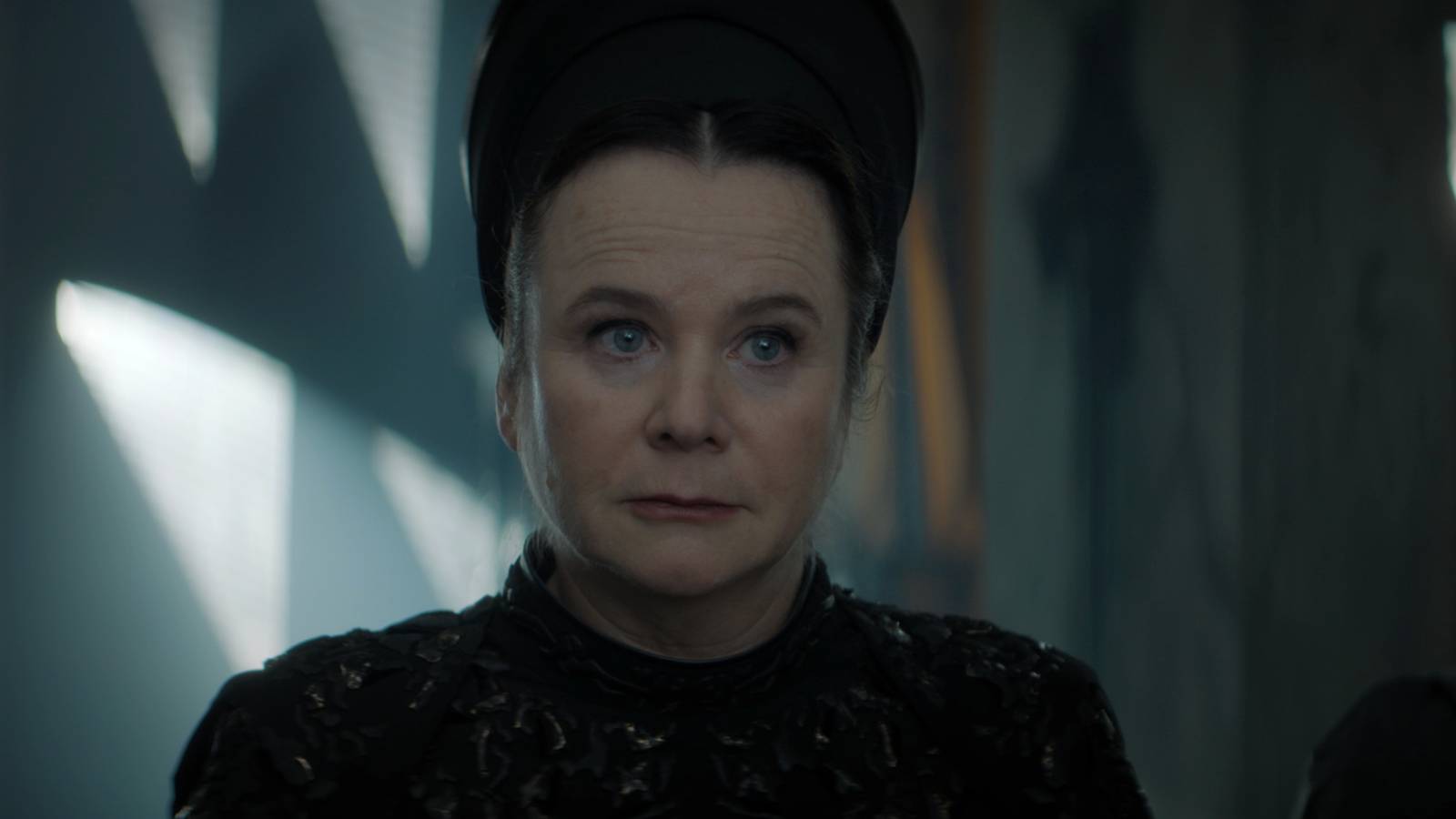 Emily Watson looking serious in Dune Prophecy