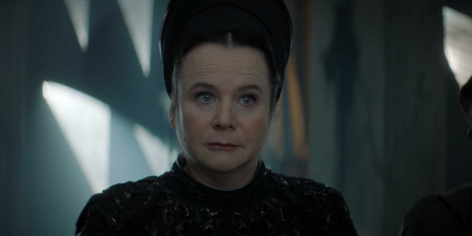 Emily Watson looking serious in Dune Prophecy