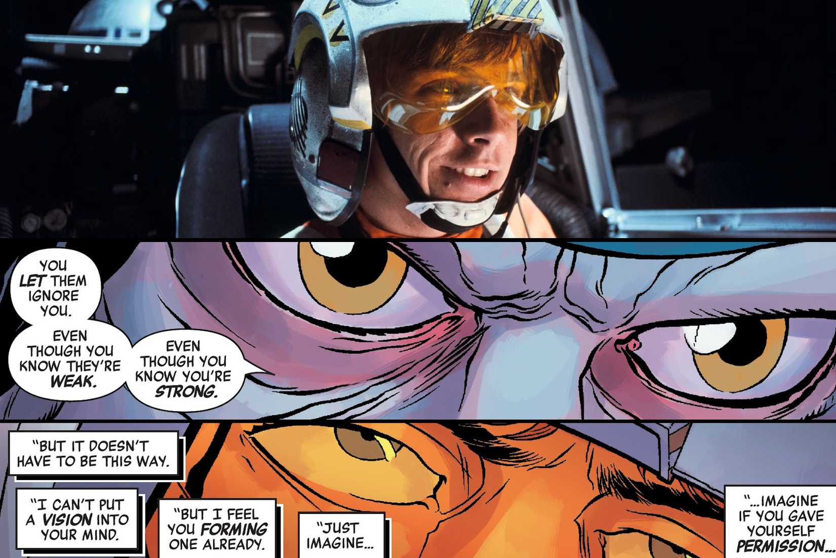 Emperor Palpatine Enters Lukes Mind in Movie Comic Canon