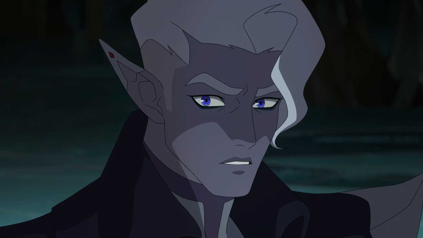 Essek Thelyss com uma expressão surpresa no episódio 2 de The Mighty Nein