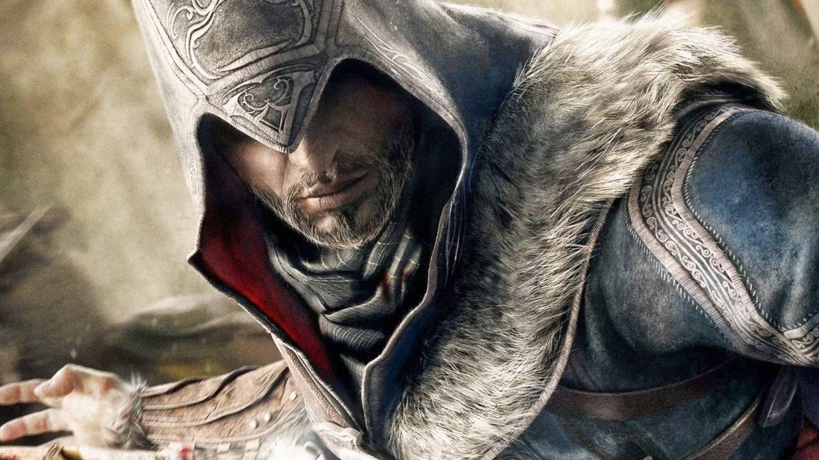 Ezio with a beard in Assassin's Creed