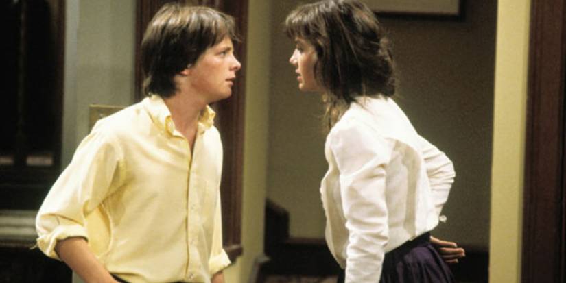 Michael J. Fox e Justine Bateman em Family Ties