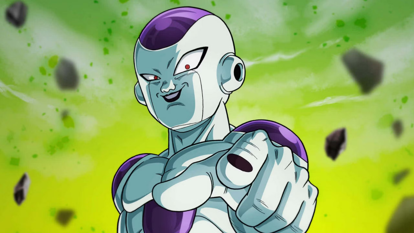 Frieza pointing at the camera in Dragon Ball Z
