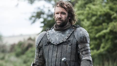 Sandor Clegane/the Hound (Rory McCann) grimacing in Game of Thrones season 4, episode 3
