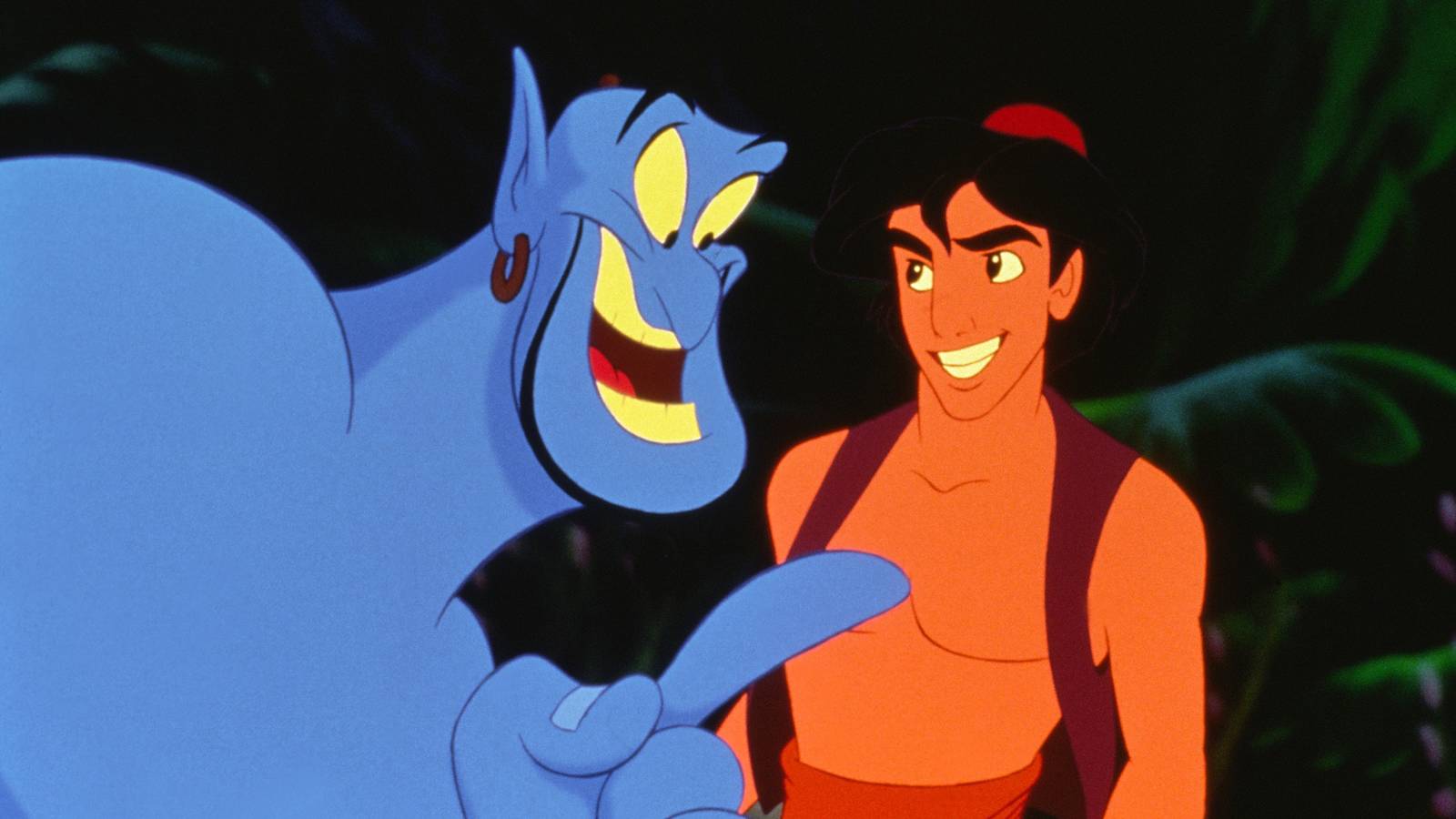 Genie and Aladdin in Aladdin movie