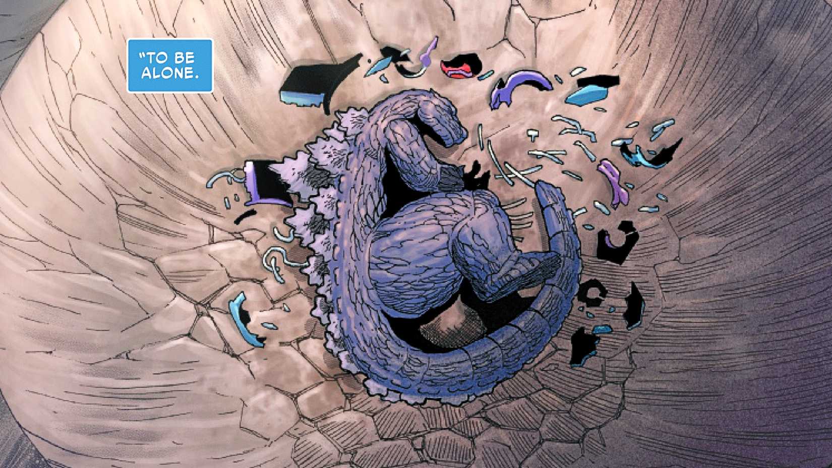 Godzilla Balling Godzilla Replicates Yamcha's Infamous Crater Pose In Marvel Comics