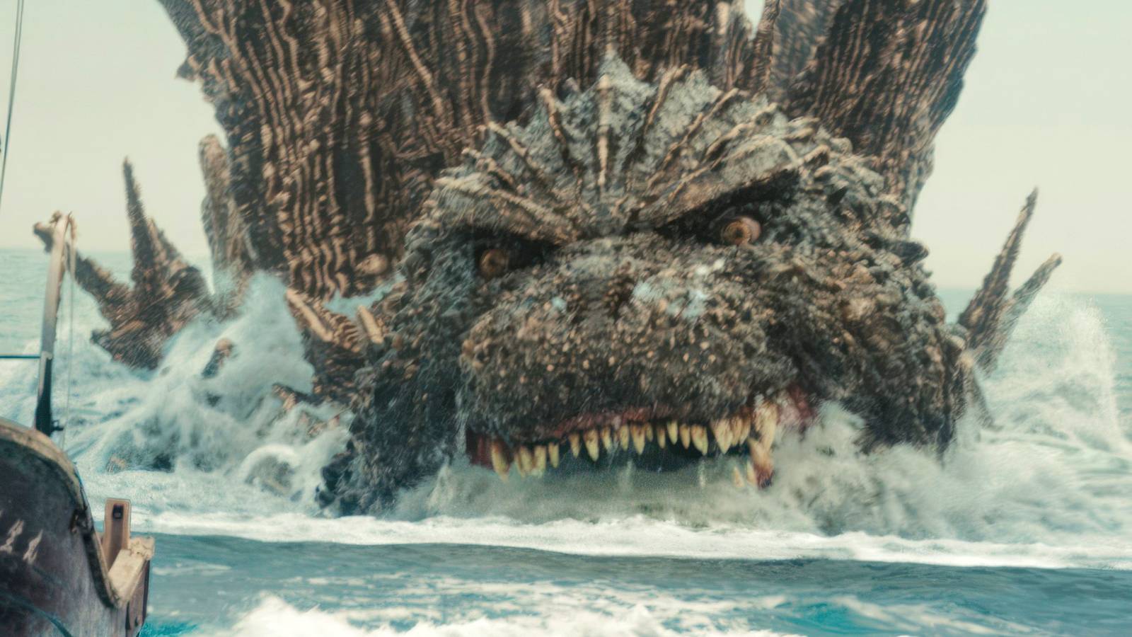 Godzilla swimming through the ocean in Godzilla Minus One