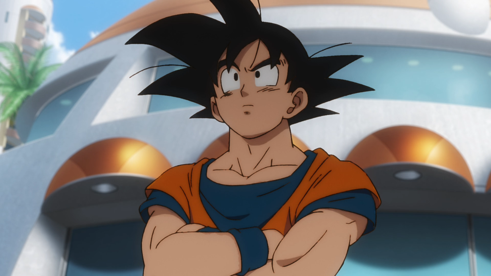 Goku seen thinking in Dragon Ball Super