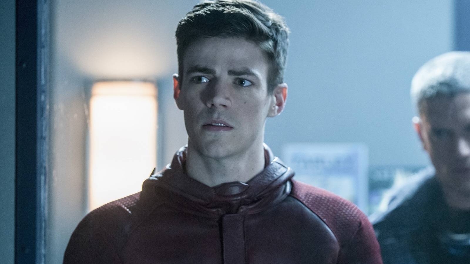 Grant Gustin as Barry Allen unmasked in The Flash