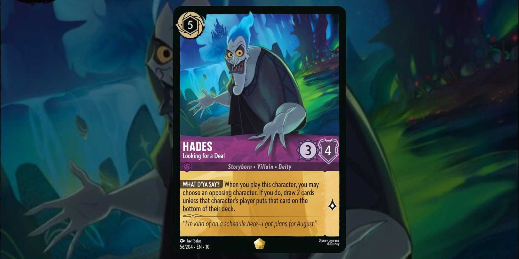 Hades looking for a deal card 56 Disney Lorcana Whispers in the Well