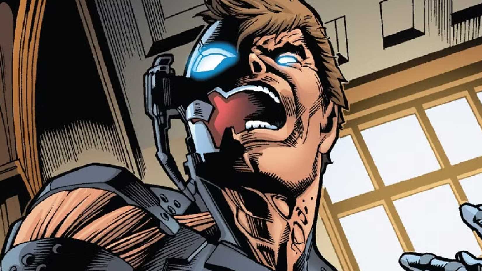Hank Pym screams while merged with Ultron